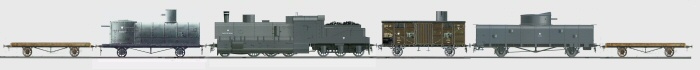 Pociąg z 1920 roku na wzór pociągu 'Hallerczyk' 2. formowania (inna lokomotywa).