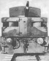 Artillery wagon of 'Danuta' train - 100mm howitzer turret