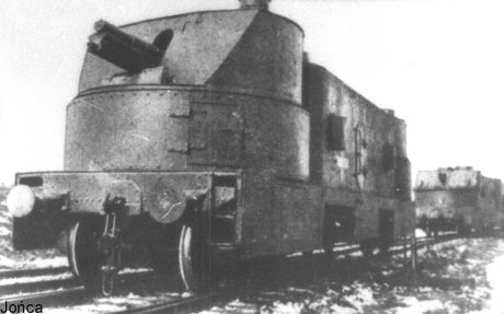 Artillery wagons of the armoured train 'Grozny' in 1920s